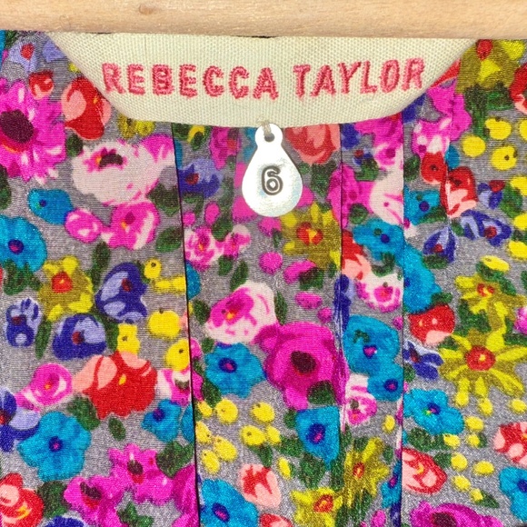 Rebecca Taylor Silk Floral Blouse - Size 6 - EUC - Picture 2 of 4
